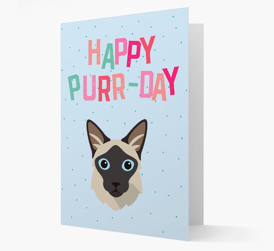 'Happy Purr-Day' - Personalized {breedCommonName} Card