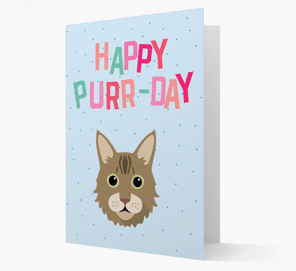 'Happy Purr-Day' - Personalized {breedCommonName} Card