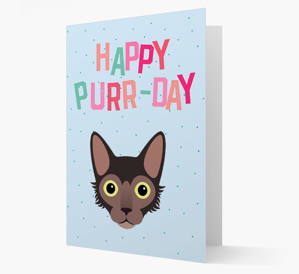 'Happy Purr-Day' - Personalized {breedCommonName} Card