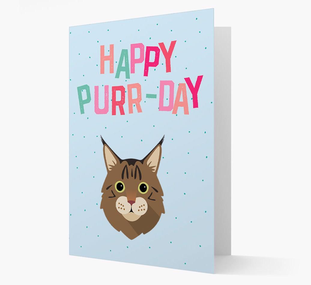 'Happy Purr-Day' - Personalized {breedCommonName} Card