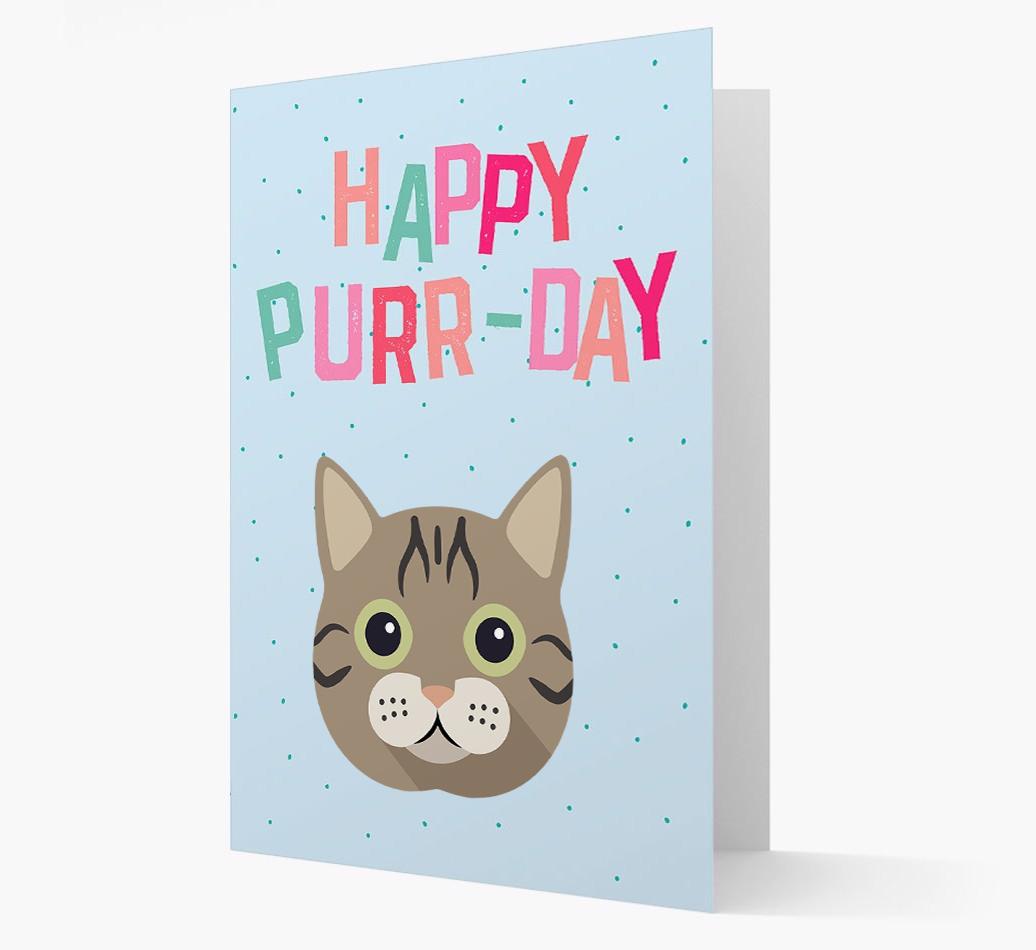 'Happy Purr-Day' - Personalized {breedCommonName} Card