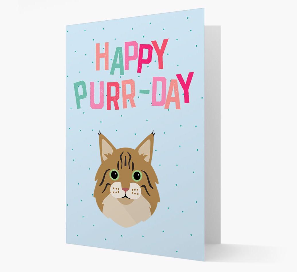 'Happy Purr-Day' - Personalized {breedCommonName} Card