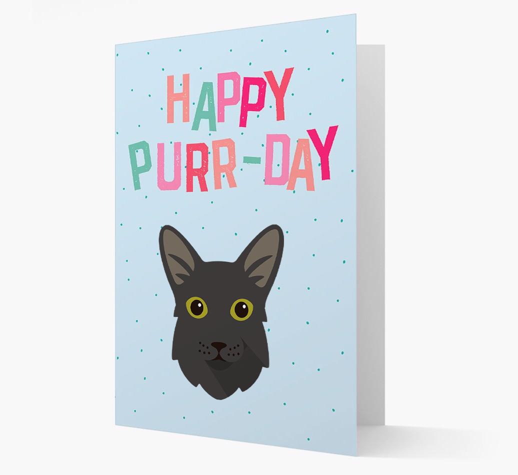 'Happy Purr-Day' - Personalized {breedCommonName} Card