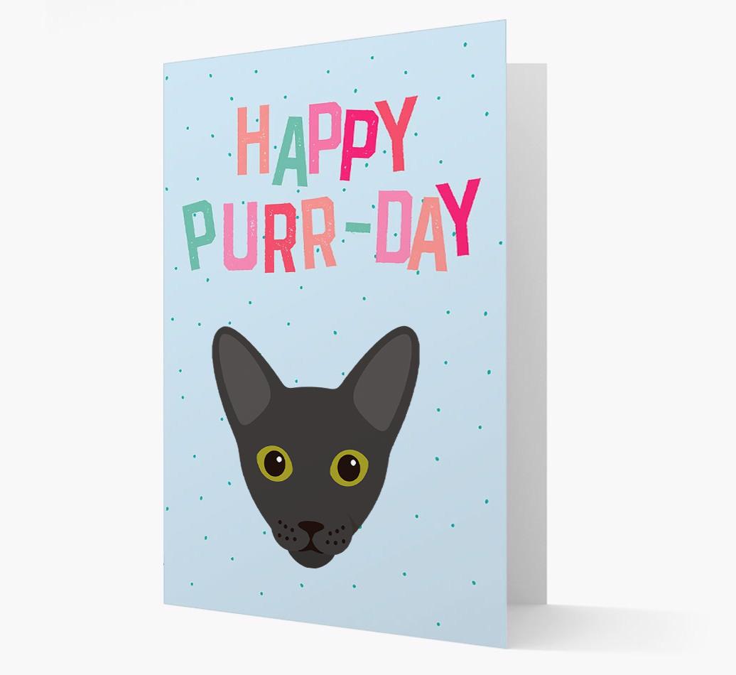 'Happy Purr-Day' - Personalized {breedCommonName} Card