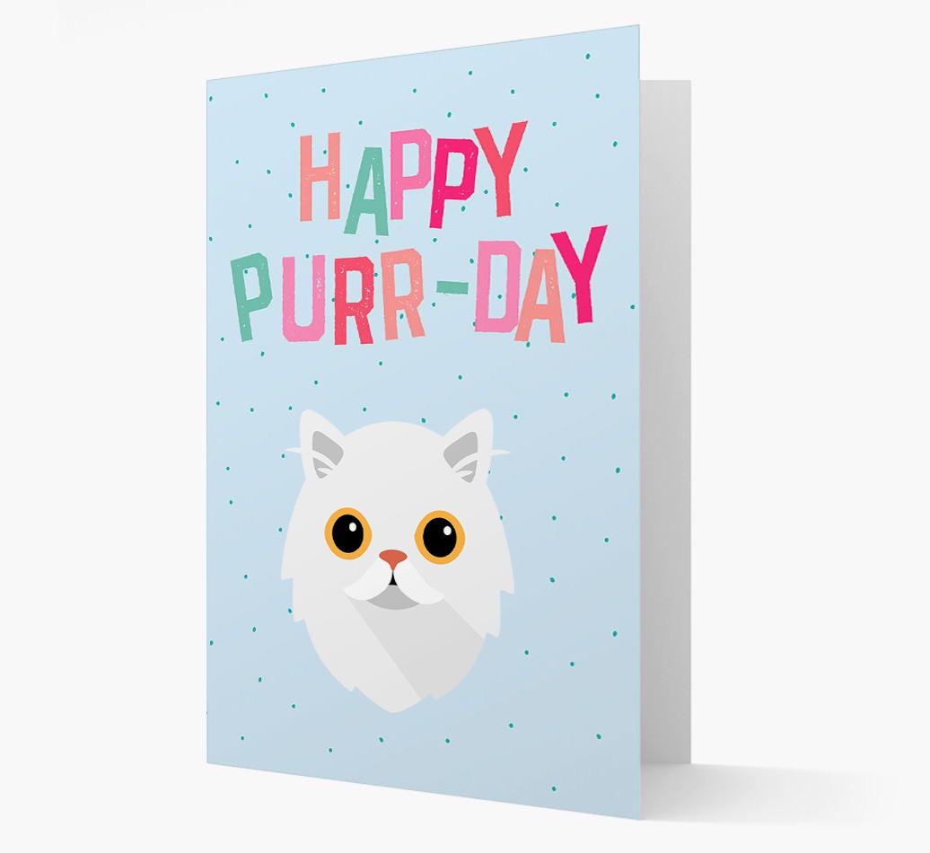 'Happy Purr-Day' - Personalized {breedCommonName} Card