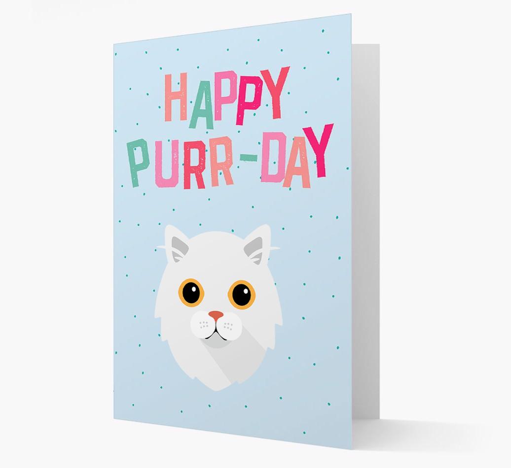 'Happy Purr-Day' - Personalized {breedCommonName} Card