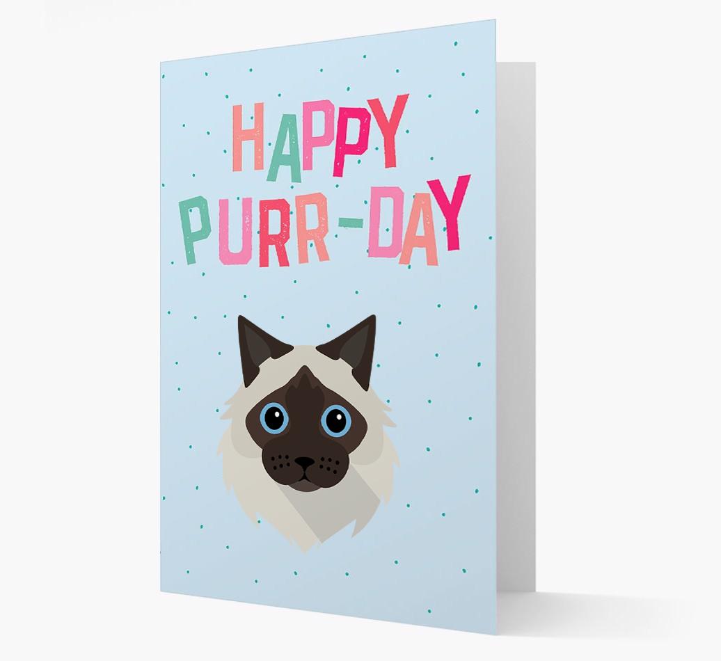 'Happy Purr-Day' - Personalized {breedCommonName} Card