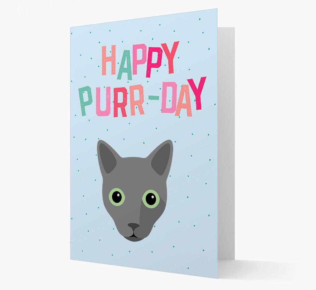 'Happy Purr-Day' - Personalized {breedCommonName} Card