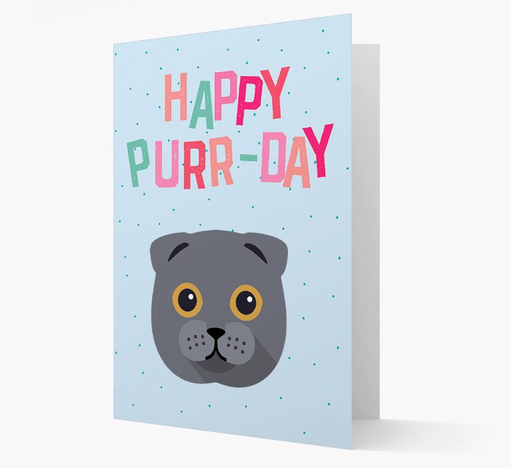 'Happy Purr-Day' - Personalized {breedCommonName} Card