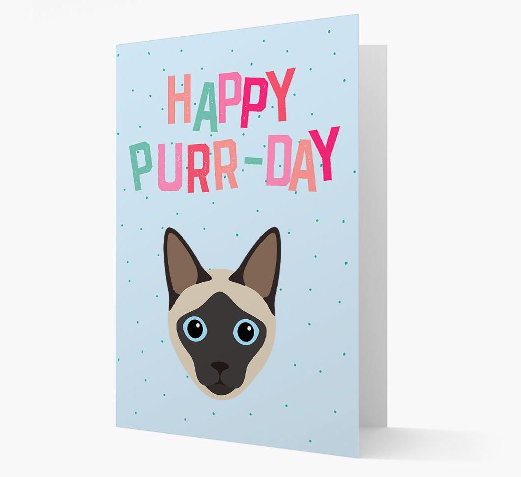 'Happy Purr-Day' - Personalized {breedCommonName} Card