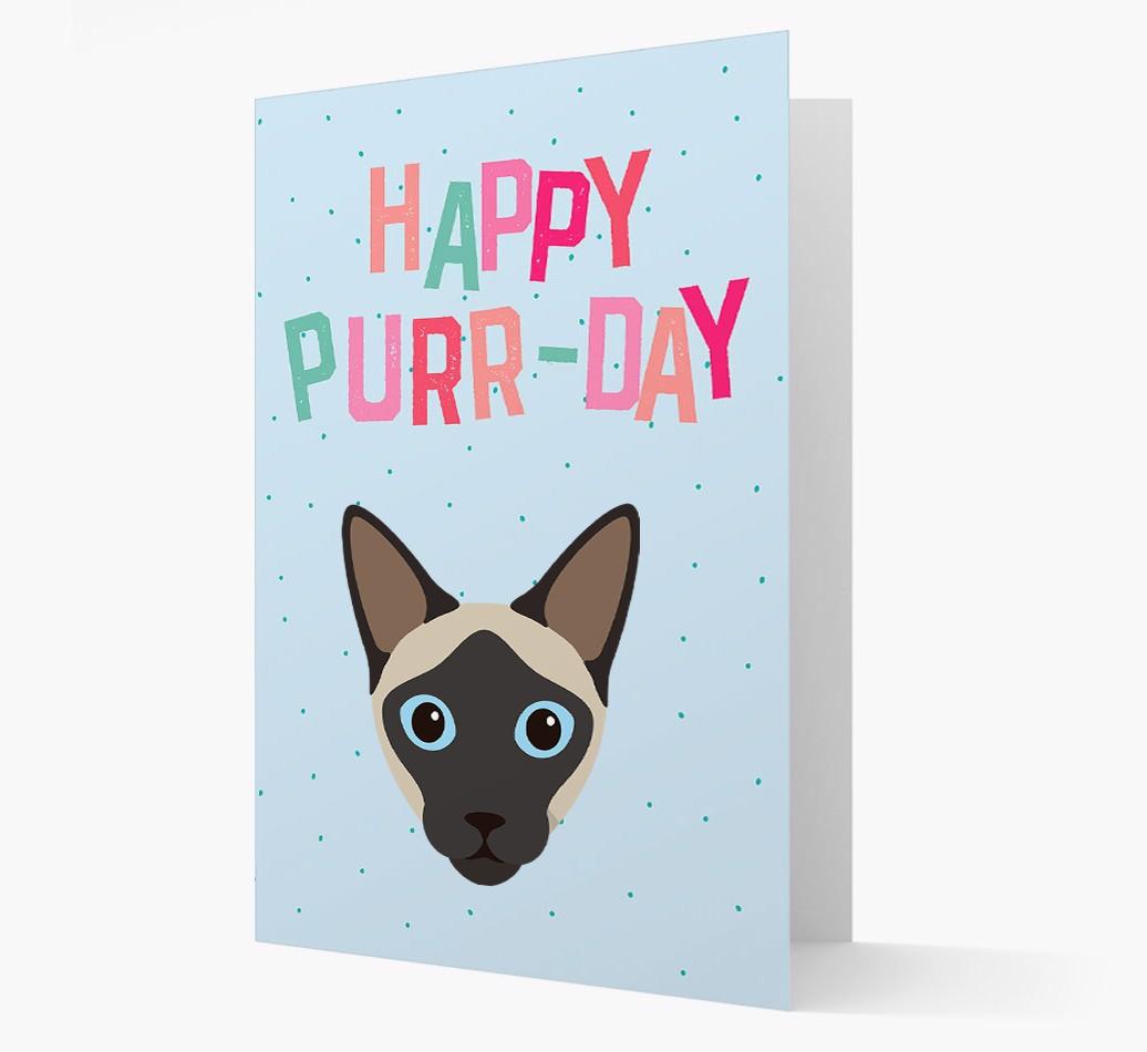 'Happy Purr-Day' - Personalized {breedCommonName} Card