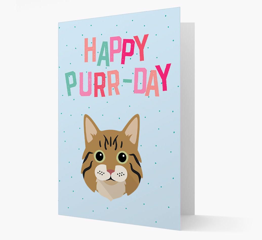 'Happy Purr-Day' - Personalized {breedCommonName} Card