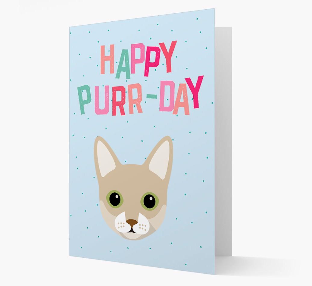 'Happy Purr-Day' - Personalized {breedCommonName} Card