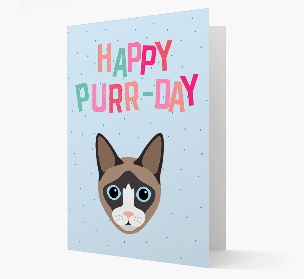 'Happy Purr-Day' - Personalized {breedCommonName} Card