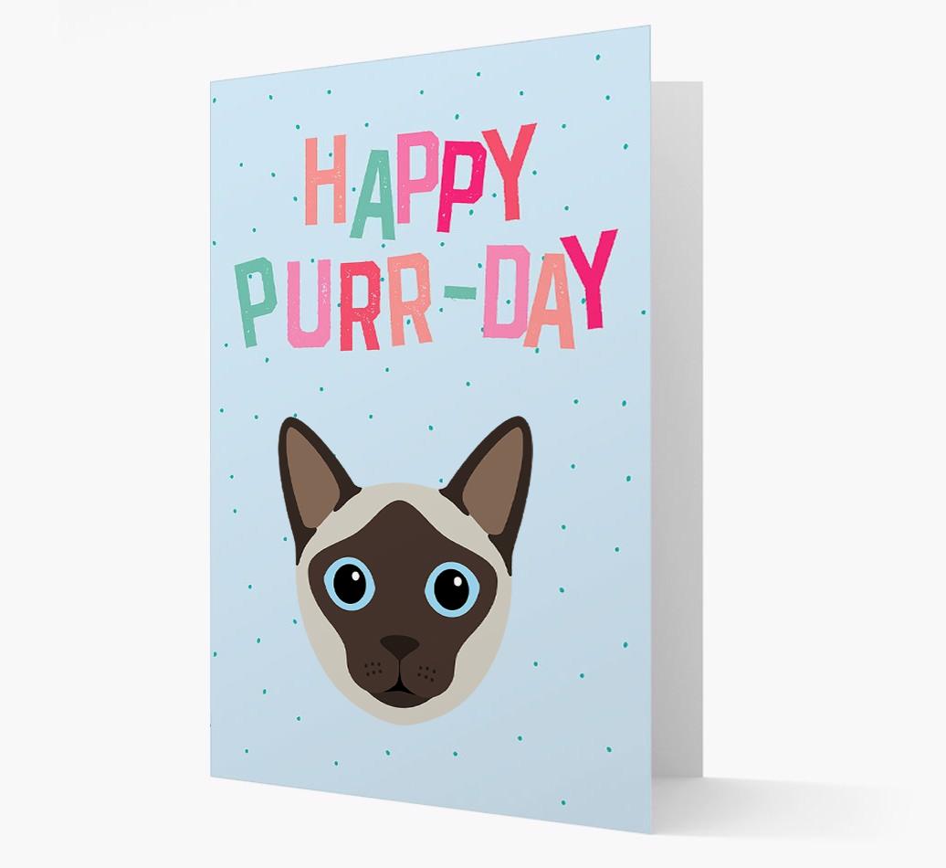 'Happy Purr-Day' - Personalized {breedCommonName} Card