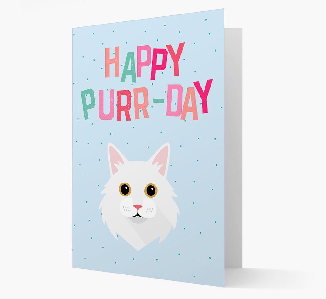 'Happy Purr-Day' - Personalized {breedCommonName} Card