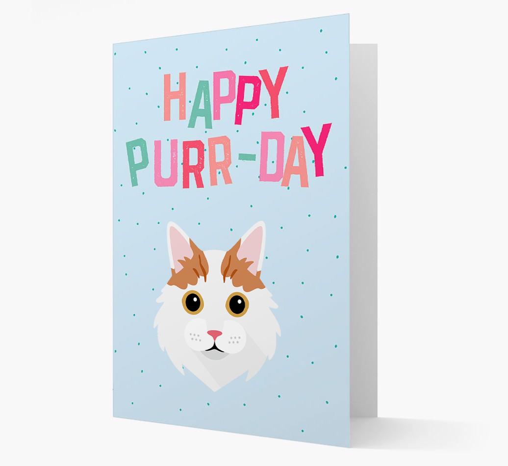'Happy Purr-Day' - Personalized {breedCommonName} Card