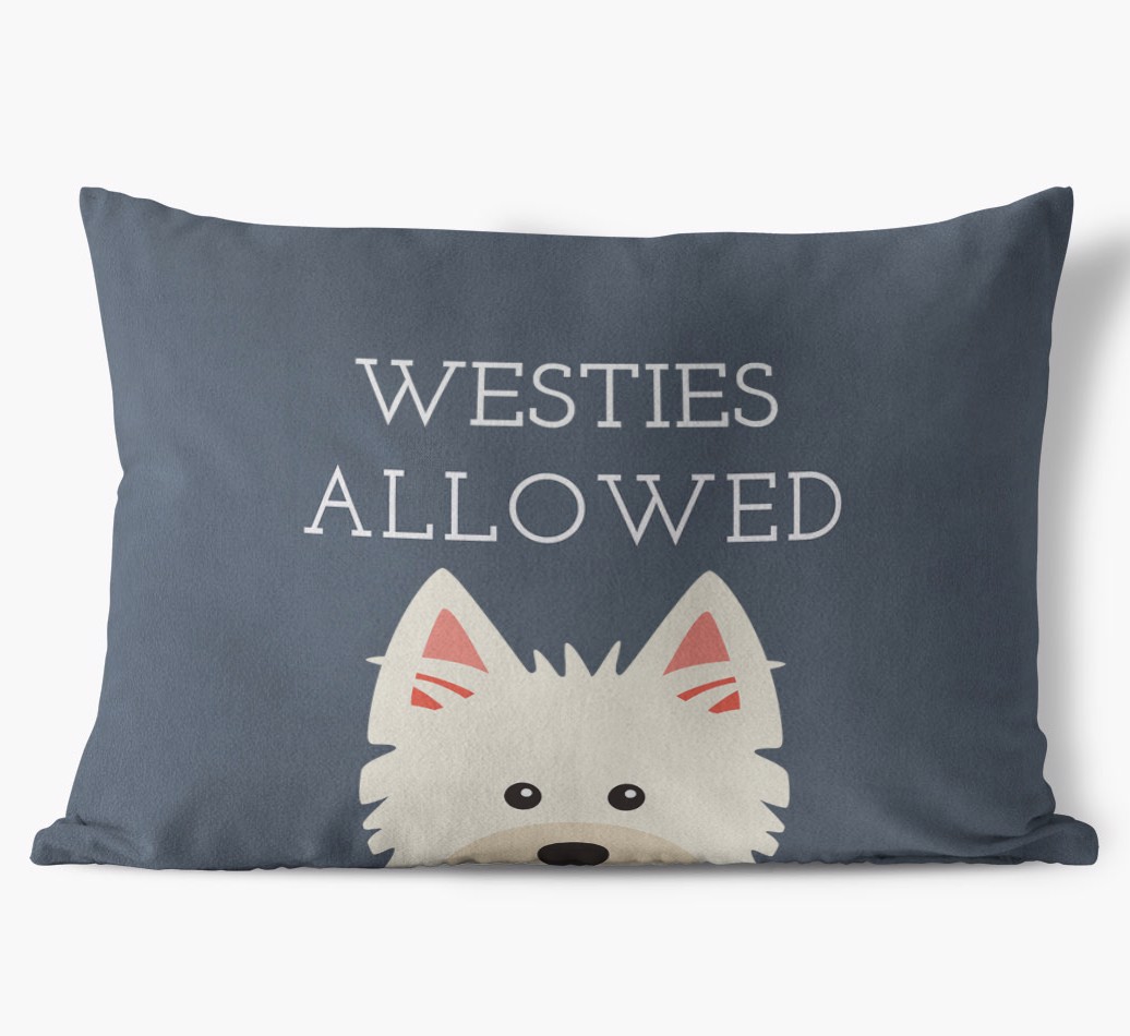 Dogs Allowed: Personalised {breedFullName} Soft Touch Cushion