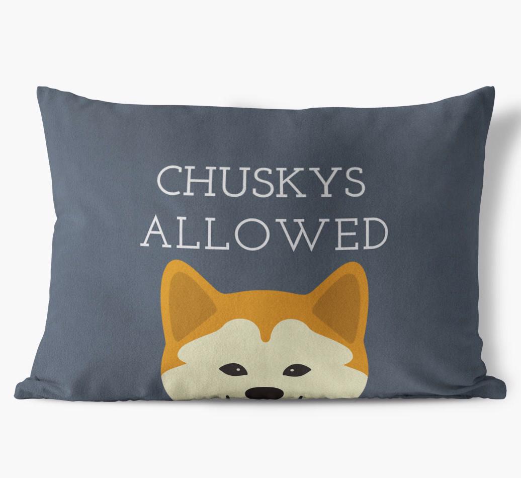 Dogs Allowed: Personalized {breedFullName} Soft Touch Pillow