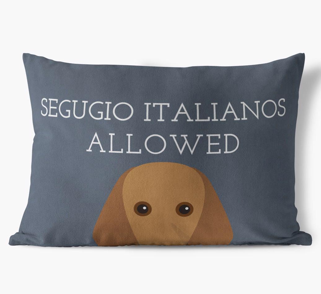 Dogs Allowed: Personalized {breedFullName} Soft Touch Pillow