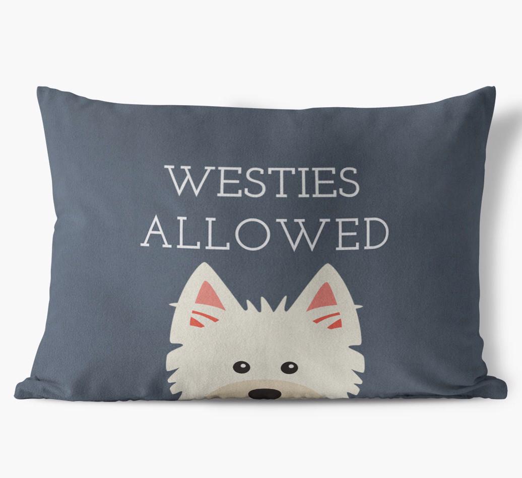 Dogs Allowed: Personalized {breedFullName} Soft Touch Pillow