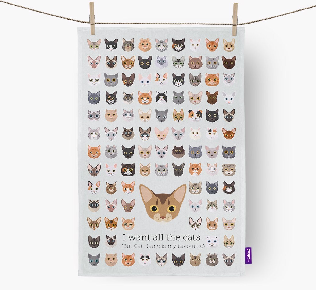 'I Want All the Dogs' - Personalised {breedFullName} Tea Towel