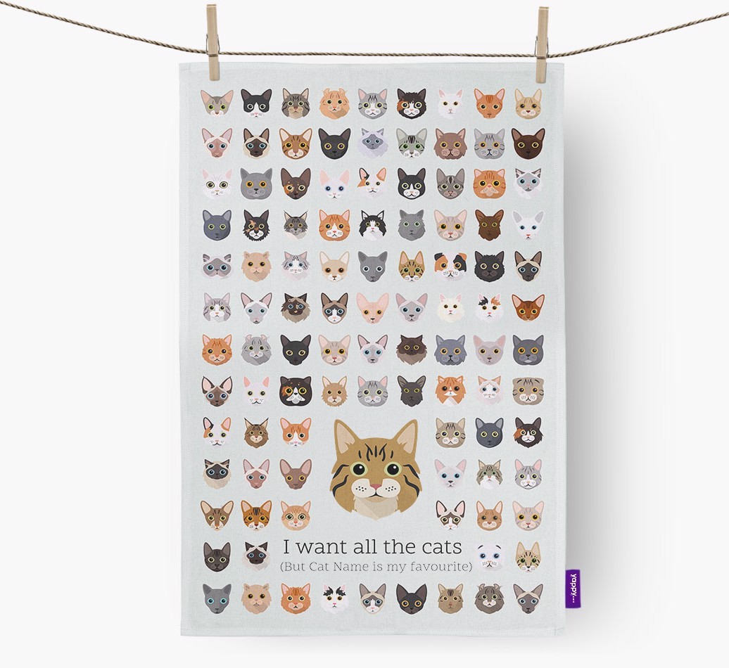 'I Want All the Dogs' - Personalised {breedFullName} Tea Towel
