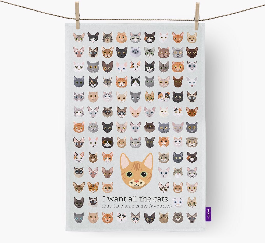 'I Want All the Dogs' - Personalised {breedFullName} Tea Towel