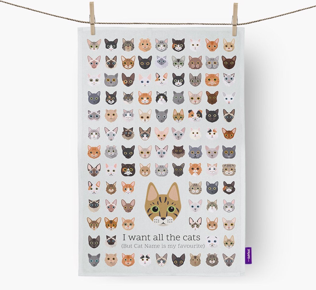 'I Want All the Dogs' - Personalised {breedFullName} Tea Towel