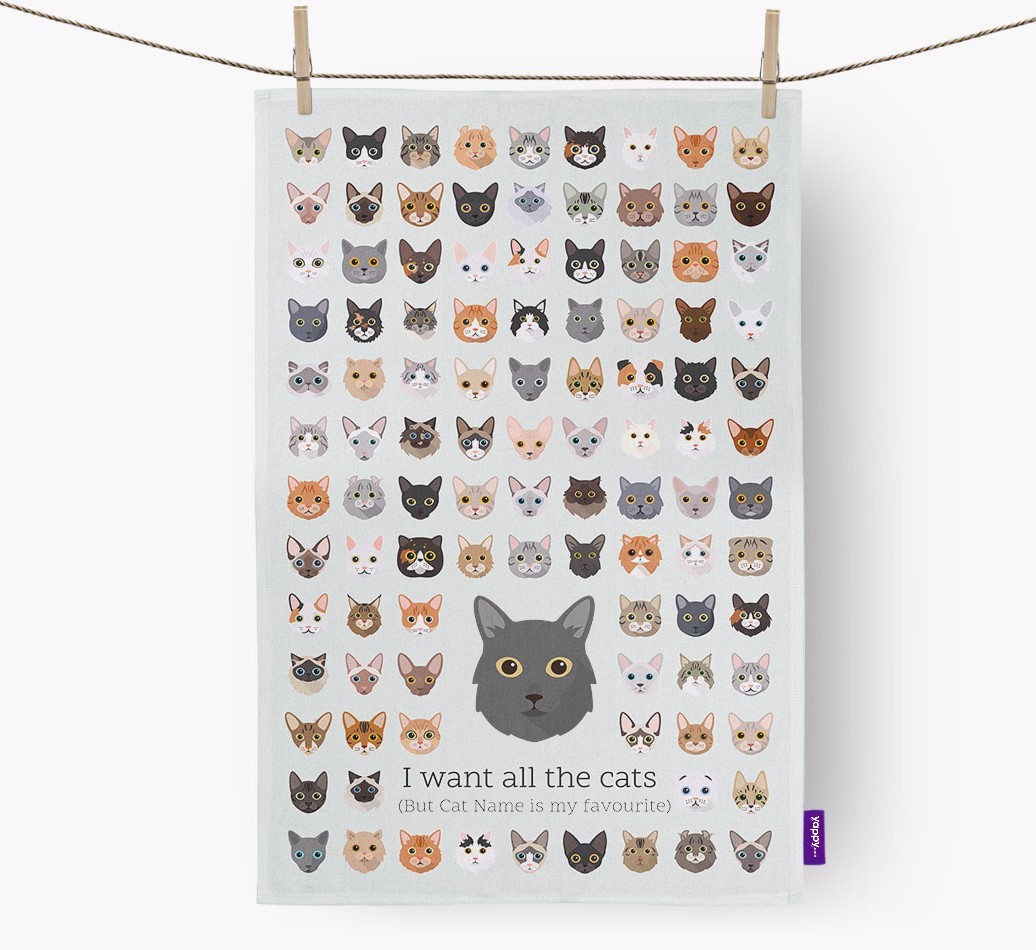 'I Want All the Dogs' - Personalised {breedFullName} Tea Towel