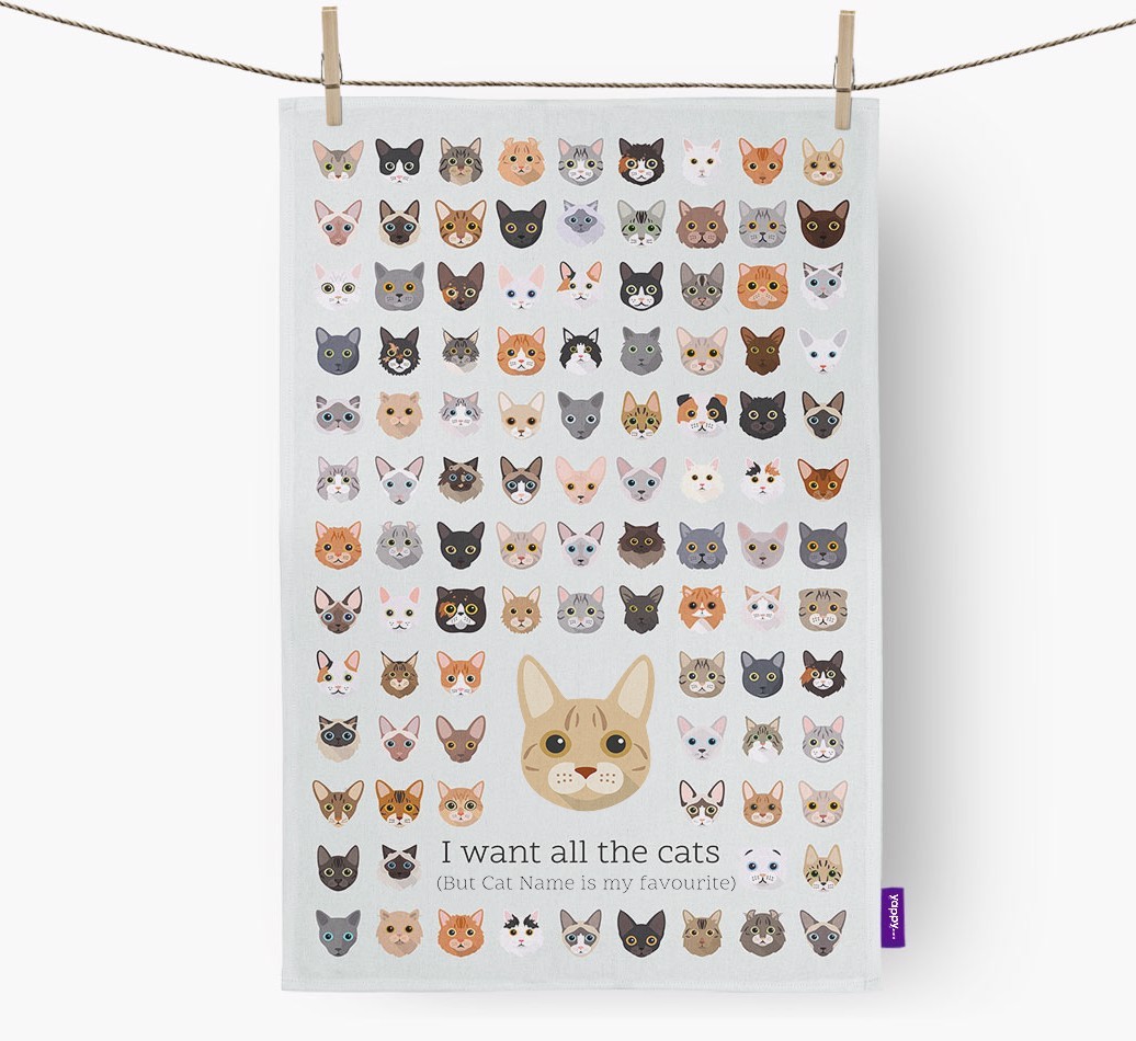 'I Want All the Dogs' - Personalised {breedFullName} Tea Towel