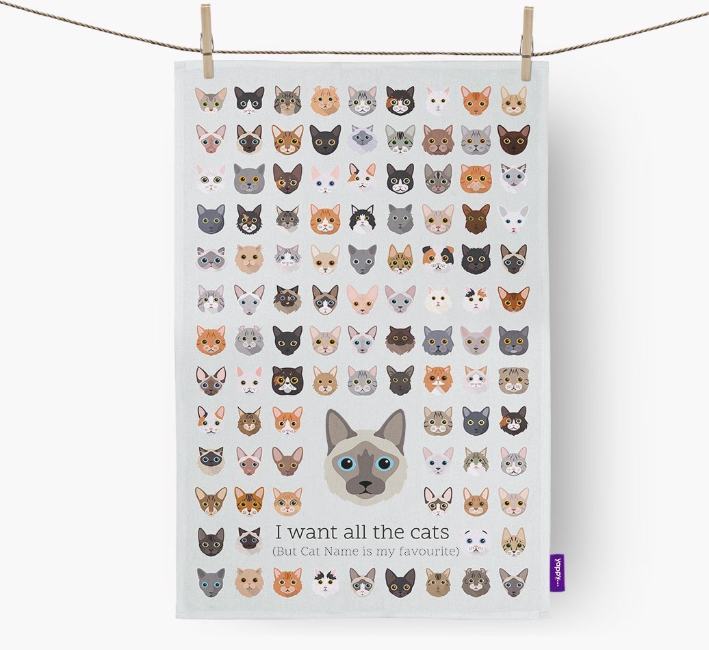 'I Want All the Dogs' - Personalised {breedFullName} Tea Towel