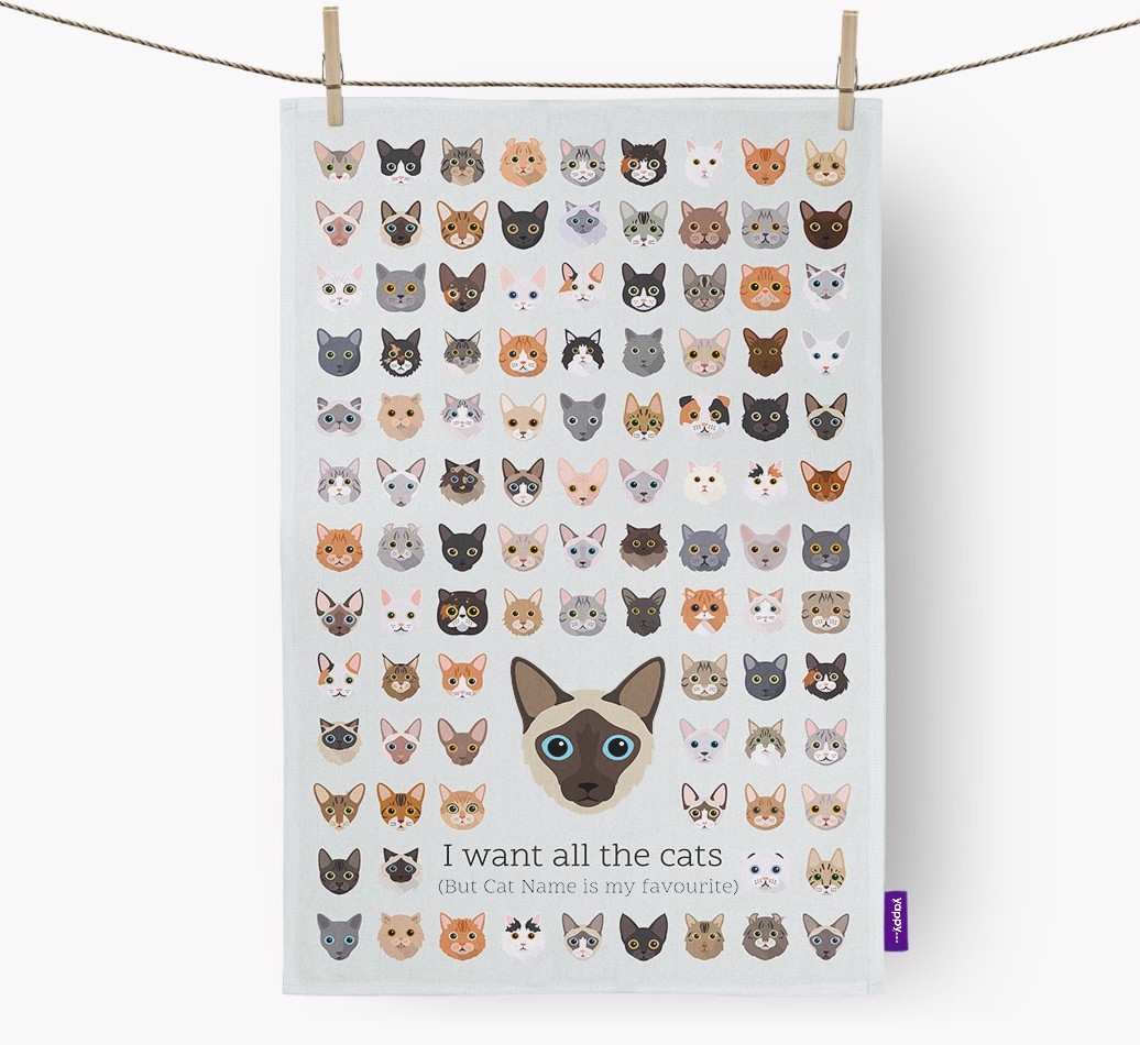 'I Want All the Dogs' - Personalised {breedFullName} Tea Towel