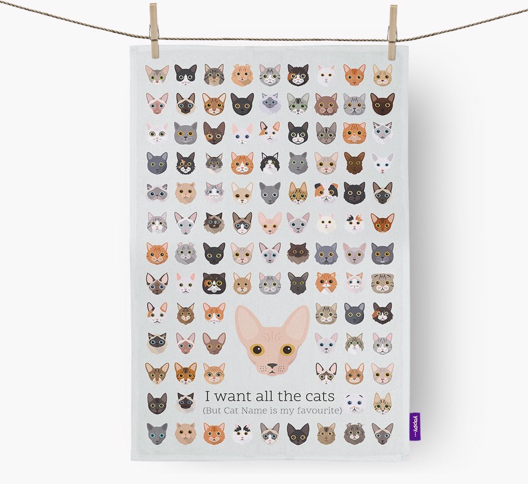 'I Want All the Dogs' - Personalised {breedFullName} Tea Towel