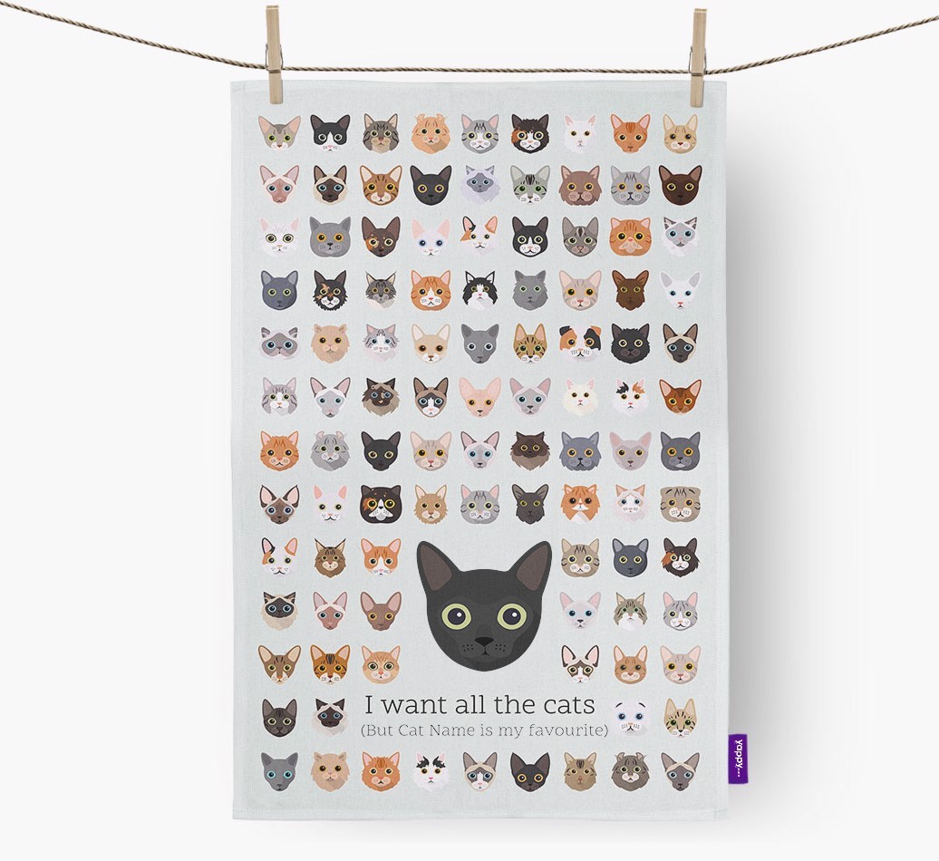 'I Want All the Dogs' - Personalised {breedFullName} Tea Towel