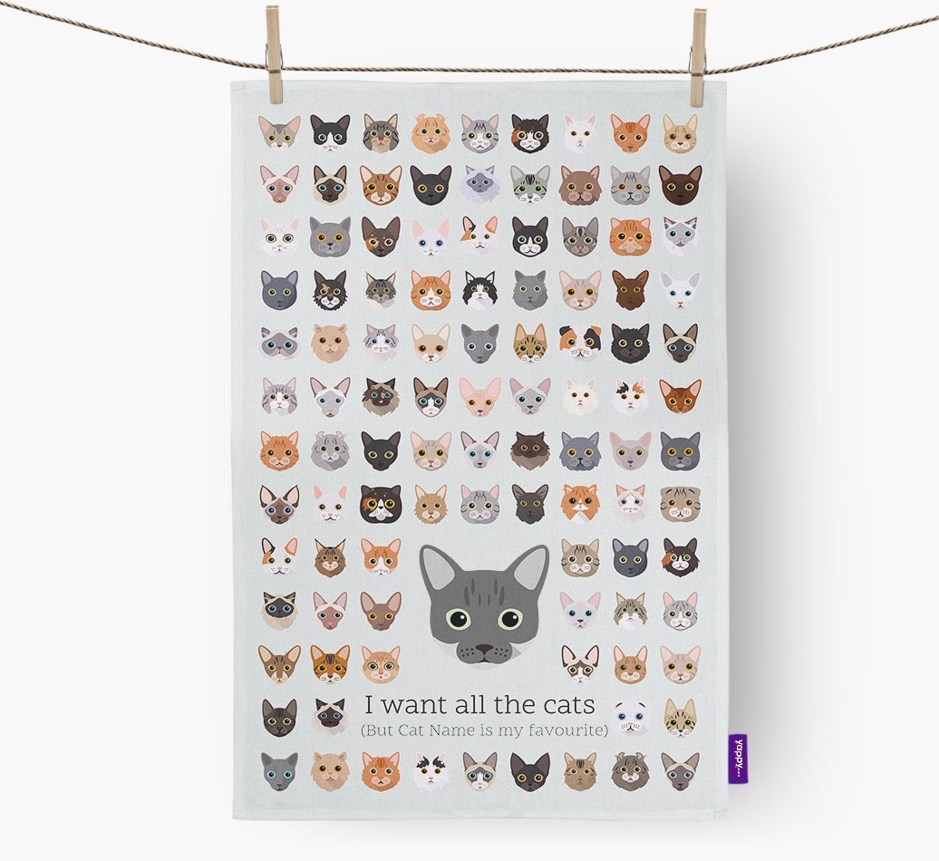 'I Want All the Dogs' - Personalised {breedFullName} Tea Towel