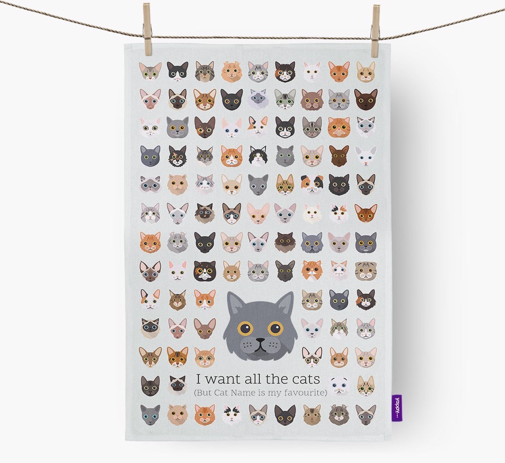 'I Want All the Dogs' - Personalised {breedFullName} Tea Towel