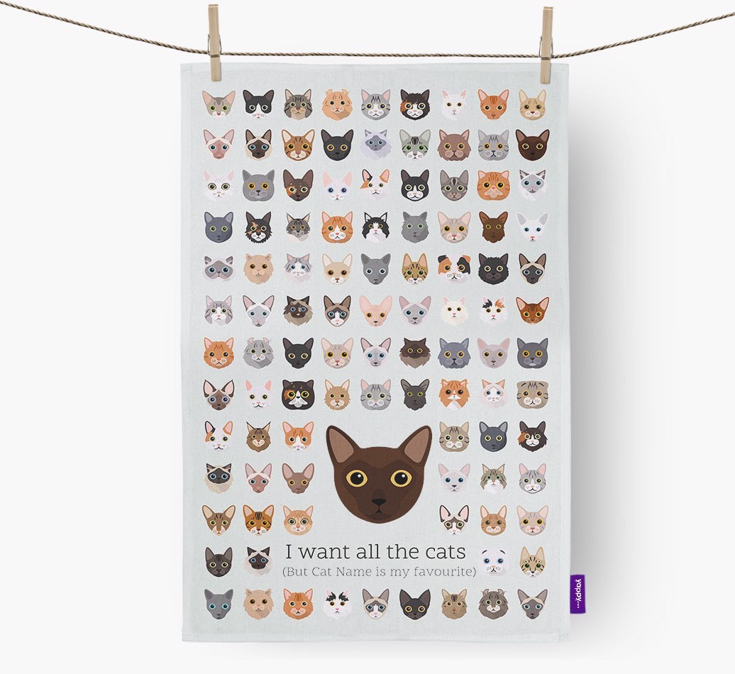 'I Want All the Dogs' - Personalised {breedFullName} Tea Towel