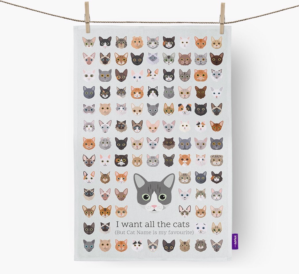 'I Want All the Dogs' - Personalised {breedFullName} Tea Towel