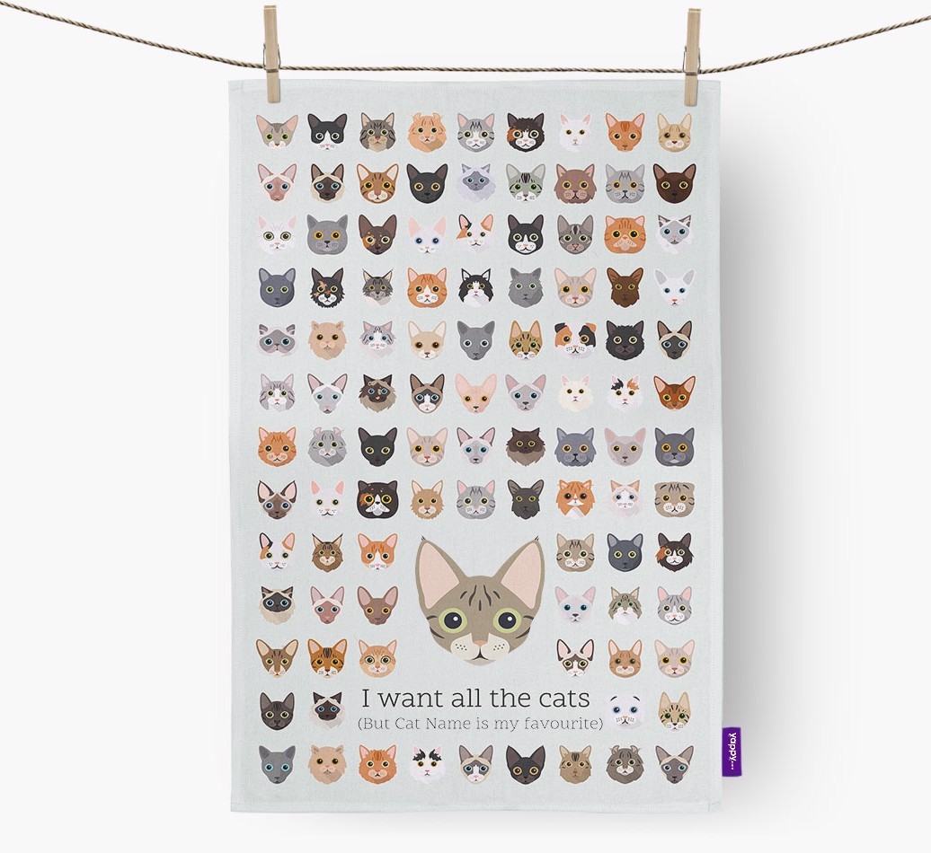 'I Want All the Dogs' - Personalised {breedFullName} Tea Towel