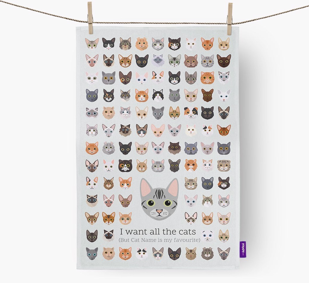 'I Want All the Dogs' - Personalised {breedFullName} Tea Towel