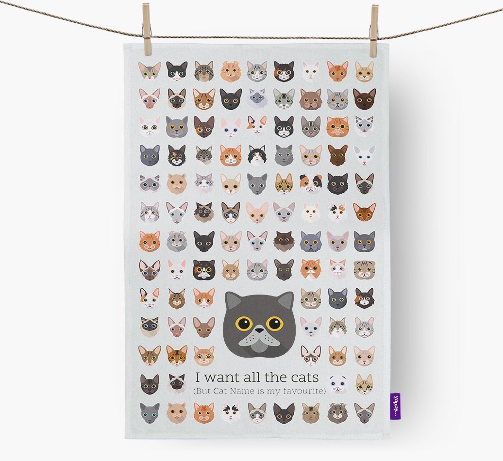 'I Want All the Dogs' - Personalised {breedFullName} Tea Towel