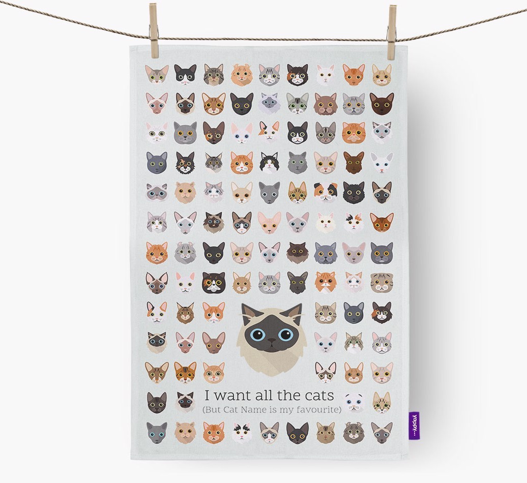 'I Want All the Dogs' - Personalised {breedFullName} Tea Towel