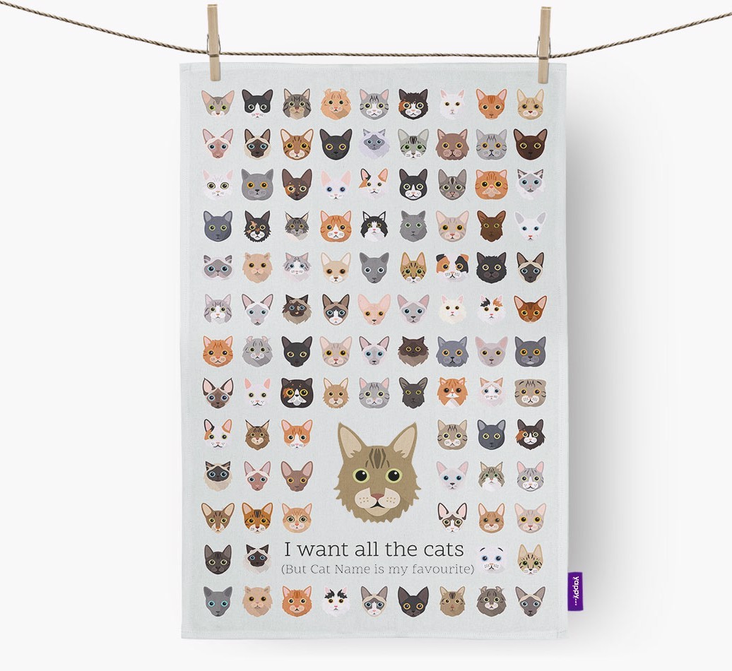 'I Want All the Dogs' - Personalised {breedFullName} Tea Towel