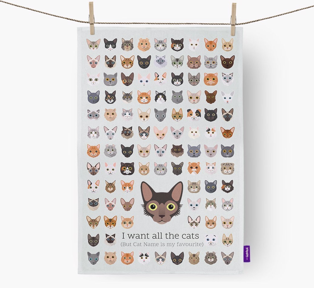 'I Want All the Dogs' - Personalised {breedFullName} Tea Towel