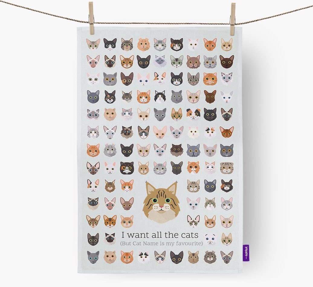 'I Want All the Dogs' - Personalised {breedFullName} Tea Towel
