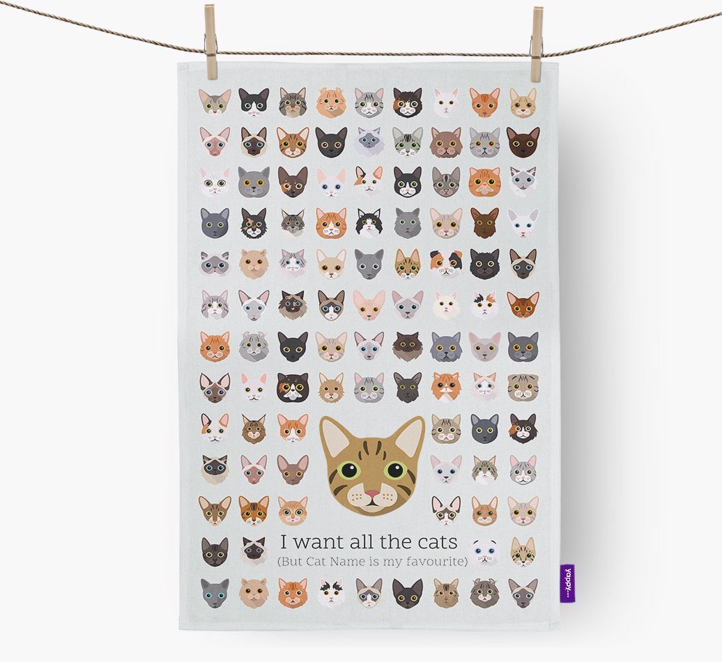 'I Want All the Dogs' - Personalised {breedFullName} Tea Towel