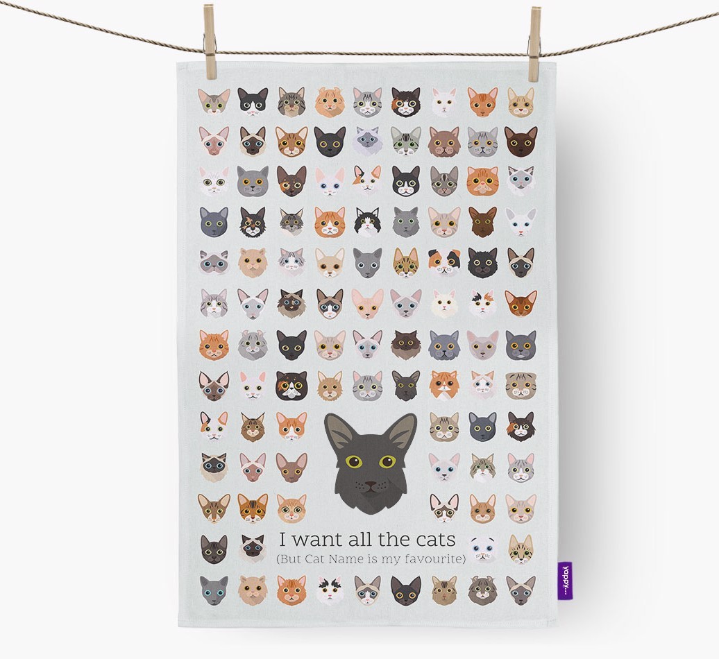 'I Want All the Dogs' - Personalised {breedFullName} Tea Towel
