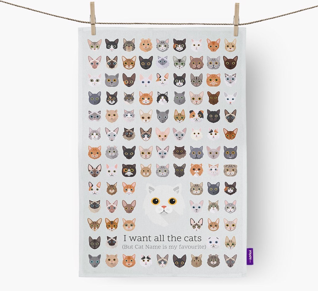 'I Want All the Dogs' - Personalised {breedFullName} Tea Towel
