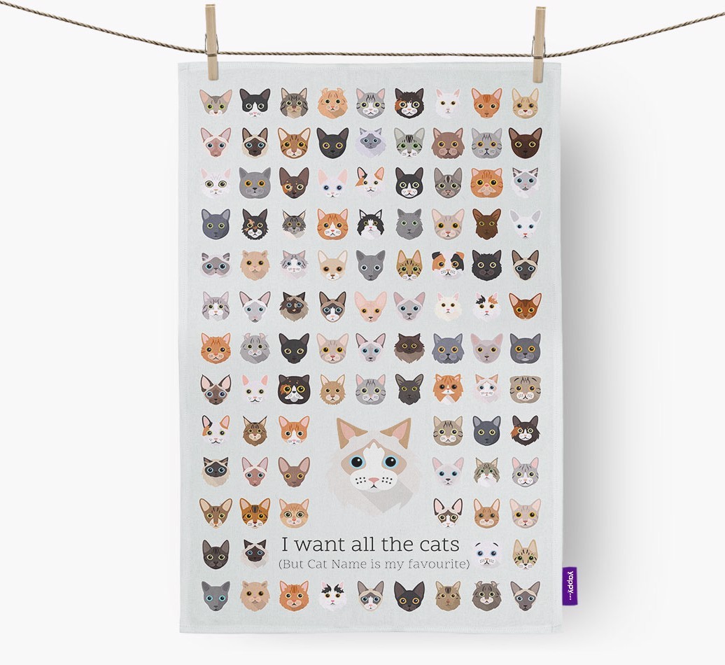 'I Want All the Dogs' - Personalised {breedFullName} Tea Towel